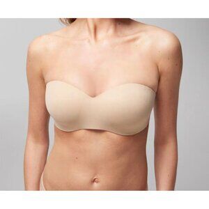 SOMA Enbliss Stay Put Strapless Bra Nude Beige Wireless Womens 36C